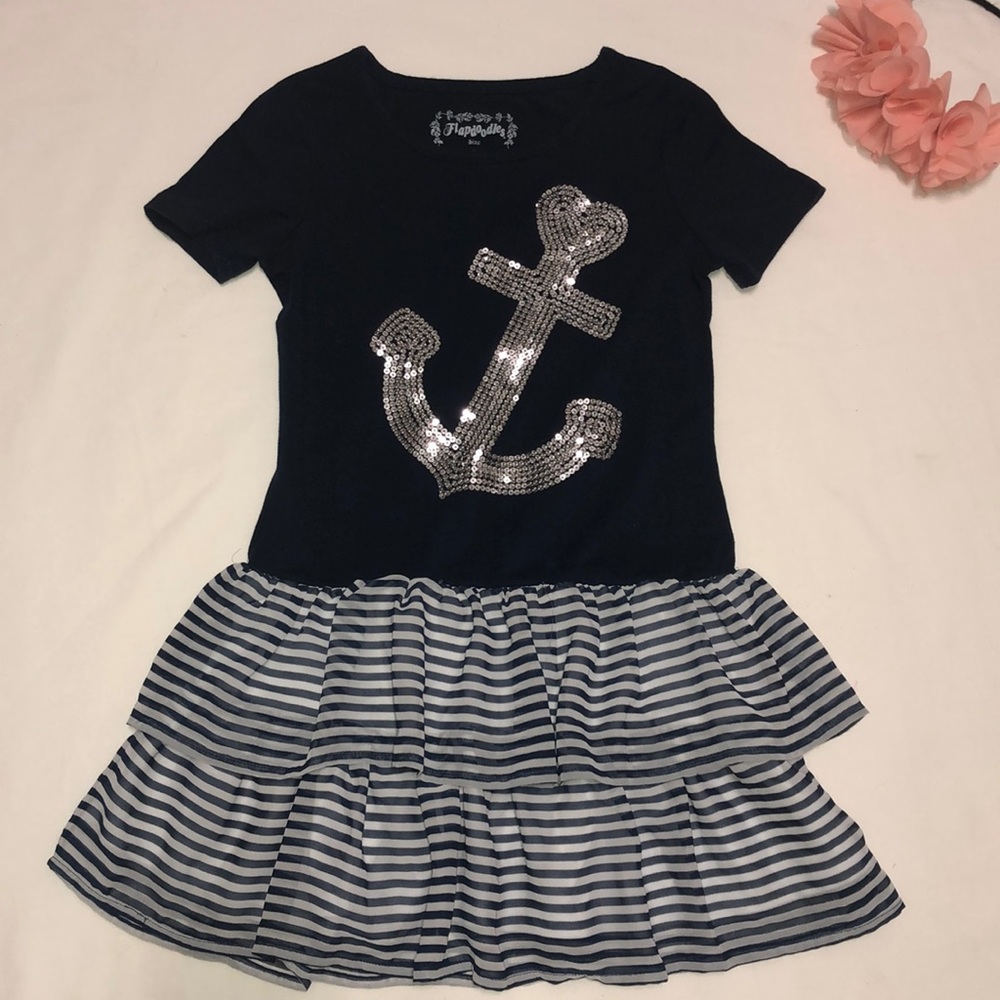 - Flapdoodles dress blue anchor sailor sz 7
